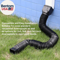 11.5Ft Long Gutter Downspout Extensions Flexible, 4″ Diameter Drain Downspout Ex