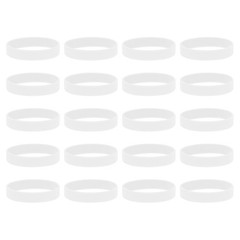 30Pcs Silicone Rubber Bands Non-slip 3.54 Inch Flat for Books, White