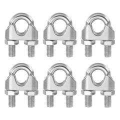 3/8 Inch M10 Wire Rope Clamp Clip 6 Pcs U Bolt Saddle Fastener