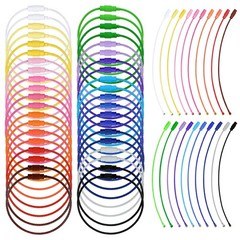 60 Pcs Metal Wire Keychains, 6 Inches Colored Nylon Coated Stainless Steel Me…