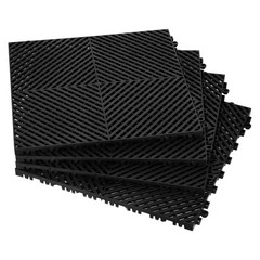 Interlocking Drainage Mat, 15.7” x 15.7” Modular Interlocking Cushion, 24 Pcs Sp