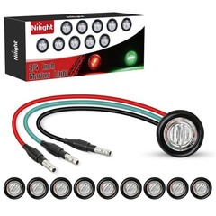 Nilight 3/4″ Dual Color Marker Light 10PCS Red to White Brake Auxiliary Side Mar