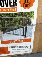 12 pcs 1″ Base 3.5” Aluminum Deck Post Base Cover, for Railings, Stairs, Patios