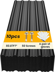 10 Pcs Metal Roofing Panels Corrugated Galvanized Roof Panels L41.34X W17.72″