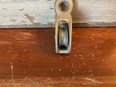 Vintage 1950s Cast Aluminum Small 1 1/8 Inch Wide Pulley 2.5” Height