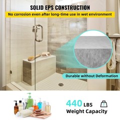 Board Shower Bench Rectangle Bench Ready to Tile&Waterproof 38.2×11.4×20″
