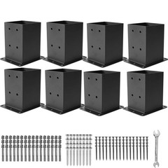 4×4 Post Base 8 Pcs,Deck Post Brackets,Inner Size 3.6″ x3.6“Heavy Duty Powder