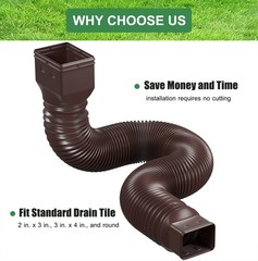 YOTODY 2 Pack Rain Gutter Downspout Extensions 58 inches, Brown