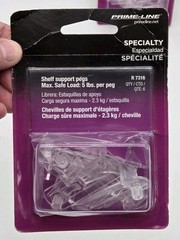 PRIME-LINE R 7316 Locking Shelf Pegs 1/4″ Peg x 1/2″ Shelf Plastic 2 Packs Of 6