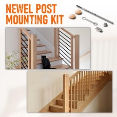 2 PCS Newel Post Mounting Kit Wobbly Stairs 11″ Steel Anchors Hardware Oak
