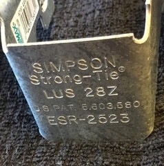 Simpson Strong Tie 2″ x 8″ Face Mount Joist Hanger Z-Max LUS 28Z – NEW