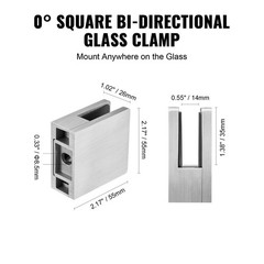 4 Pieces Tempered Glass Clamp 304 Stainless Bracket for Railing or Shelf