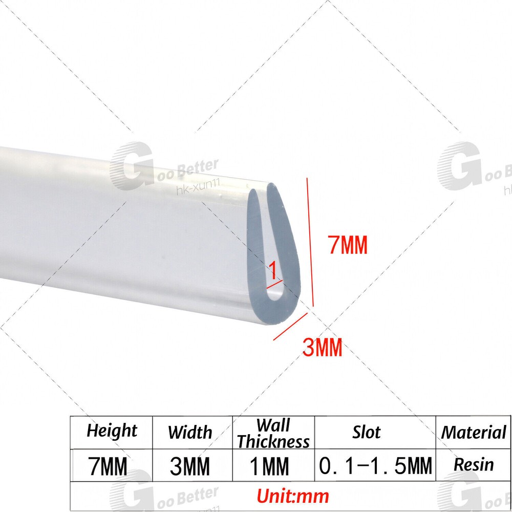 U/L Channel Seal Edge Trim Protection Seal Clear Sealing Strip Silicone Rubber
