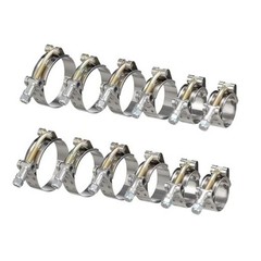 20 Pack 6 Sizes T-Bolt Hose Clamps Set, Working Range 28-64mm for 0.75″- 2″