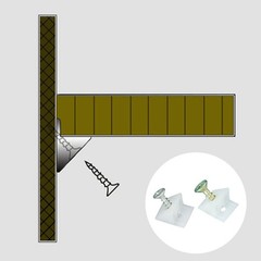50 Pcs Plastic Corner Bracket Furniture Mending Wedges with Self-tapping Screws