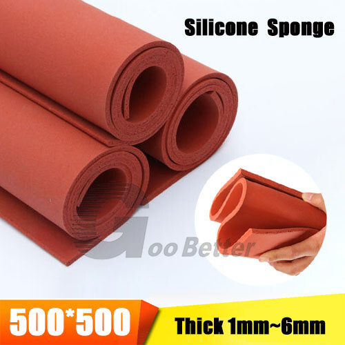 500*500 Red Silicone Foam Sheet Sponge Board High Temp Resistance Thick 1mm~6mm
