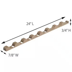 24 in Horizontal plastic closure strips Durable 6 Pack with beige finish