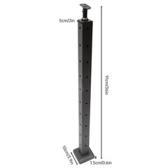 36”x2”x2” Stainless Steel Black Top Mount for Wood Concrete Level Deck NEW