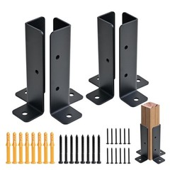 4 PCS Adjustable Deck Post Anchor Base Brackets Fit 1.5×1.5,2×2,2×4,4×4 Post,…
