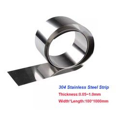 0.05mm-1.0mm x 100mm x 1000mm 304 Stainlesss Steel Foil Sheet Plate Strip Steel