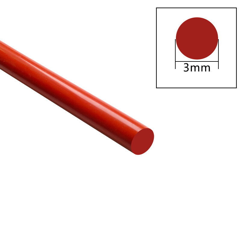 Red Solid Silicone Rubber Sealing Strip Round O-Ring Cord Seal Diameter 3mm-20mm