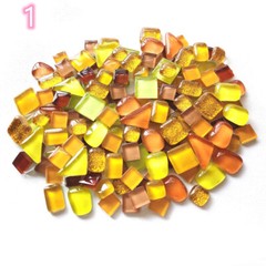 Sparkly Glitter Glass Mosaic Tile Mixed Color Shape for DIY Crafts 200g