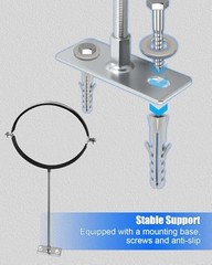 10 Inch Adjustable Pipe Bracket with Anti-Slip Pads, B Vent Wall Round Gas