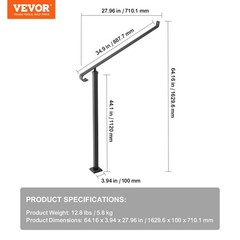 Handrails for Outdoor Steps 1-2 Step Railings Wrought Iron Handrail Stair Railin