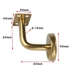 Gold Handrail Bannister Support Stair Rail Bracket Balustrade Wall Mounted