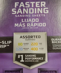 3M PRO GRADE PRECISIONS SAND PAPER 8 PACK ASSORTED GRIT 80, 120, 220, 400 LOTOF2