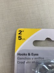 Lot Of 2 (2pk) National Hardware 2” Hooks and Eyes Zinc Plated NEW 4 Hooks