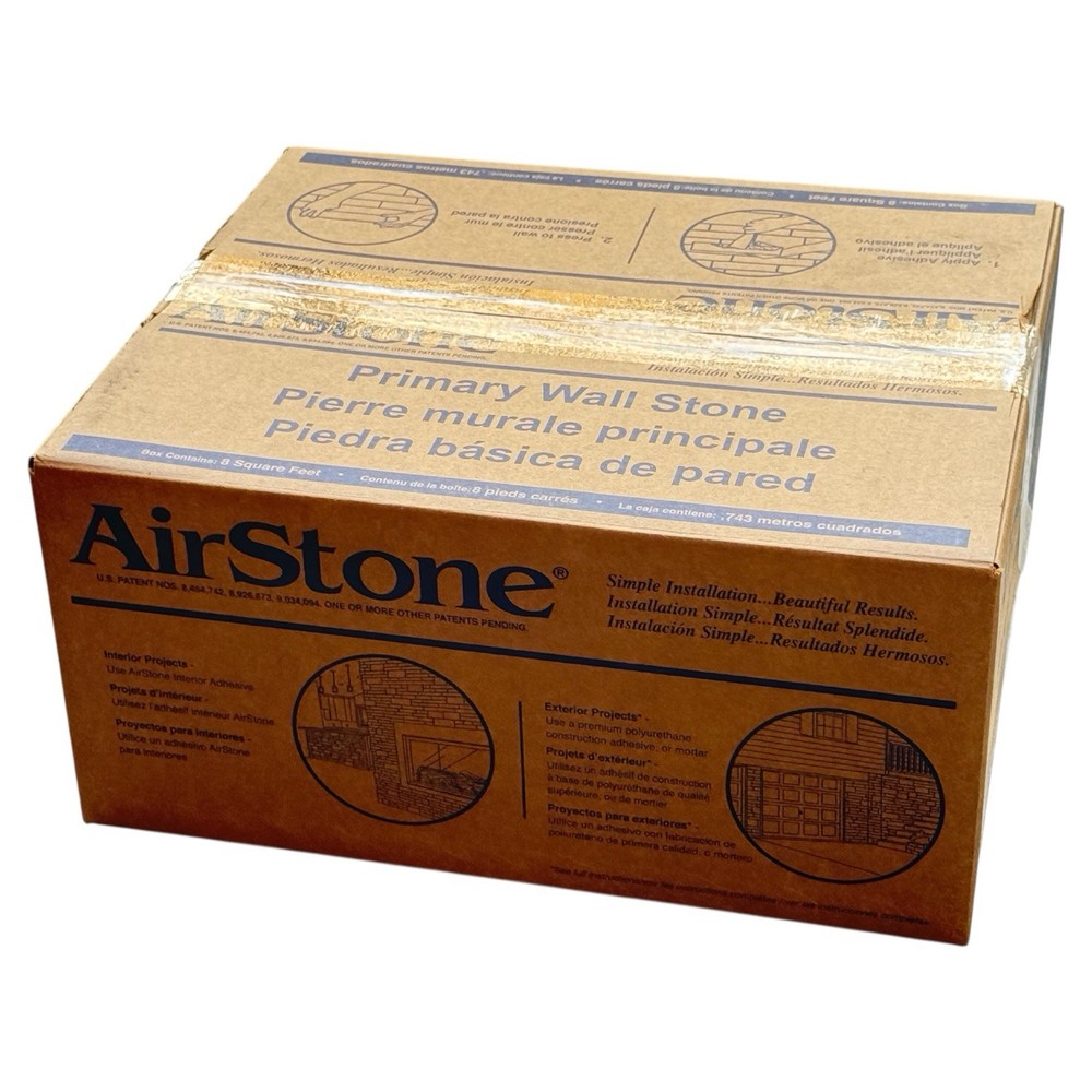 AIRSTONE BBPS BIRCH BLUFF 8sq FT PRIMARY WALL FAUX STONE VENEER