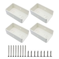 Aiwaiufu 2â€³ x 3.5â€³ Vinyl Fence Brackets, Slotted Handrail Bracket Kit White
