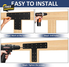 4 Pack 14”X10” T Post Brackets,T Flat Mending Plate,T Post to Beam Bracket