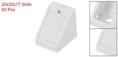 20 x20 x17.5mm 2 Holes Plastic Corner Braces Angle Brackets White 50 Pcs.