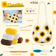 1 Set Hand-knitted Bag Material DIY Handmade Floral Pouch Gift Crochet Kit Craft
