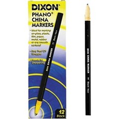 Dixon 00077 Black China Marker (12pk)