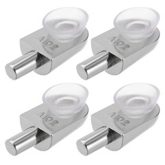 4pack Shelf Support Pegs Glass Clamp Bracket Zinc Alloy Nail with Suction Cup