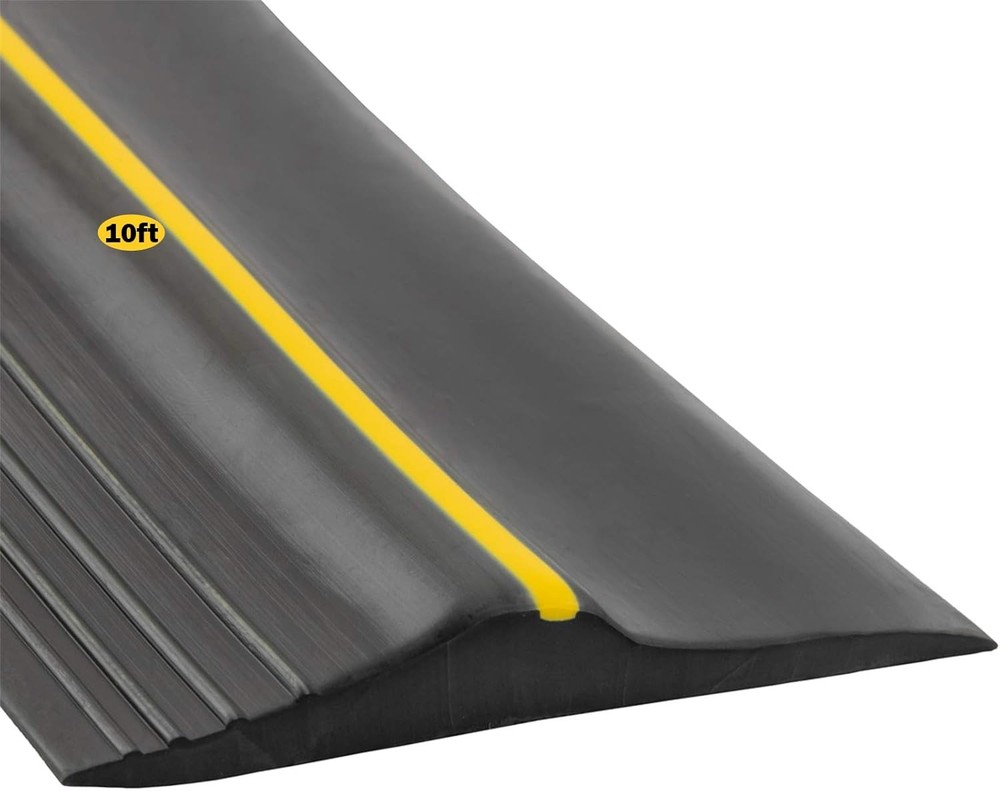 Papillon Garage Door Bottom Seal Strip, Weatherproof EPDM 10 Feet, Black