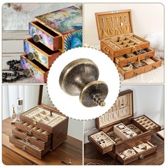 Trinkrittey 10pcs Mini Drawer Knobs Antique Self Tapping Cabinet Bronze
