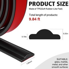 118 Inch x 1.06 in Peel and Stick Wall Molding Trim Black Chair Rail Panel Fl…