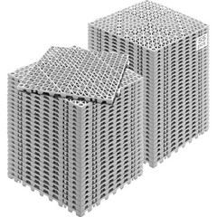 Interlocking Tile 55PCS Grey, Drainage Tiles 12″ x 12″x 0.6 Splicing, Soft PVC I