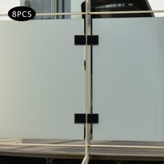 Glass Clamp Set of 8 Black 8-10mm Square For Glass Door Panel Mounting Hardware