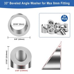 SST316 Marine Grade Beveled Angle Washers Stair Deck Posts 25/64 In 24 Pack