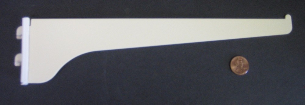 KV #180-ALMOND-10″ SHELF BRACKET, STEEL, ALMOND POWDER-COATED FINISH