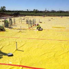 Vapor Barrier Plastic Sheeting Yellow Guard 14 ft x 140 ft. 15 mil Soil Granular