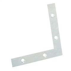 4-PK Everbilt 4 inch Zinc-Plated Steel Flat Corner Support Brackets Braces 15297