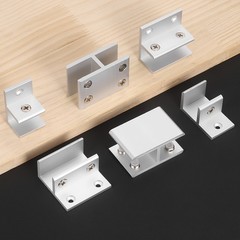 4Pcs F Shape 48mm Glass Clamp for 13-16mm Thick Adjustable Glass Support, Silver