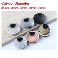 PC Desk Metal Grommet Table Cable Tidy Wire Hole Cover Chrome Brush35mm-80mm