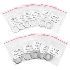 1/2 x 28 Barrel Shim Kit for Muzzle Brake Alignment Set 1/2-28, Silver